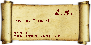 Levius Arnold névjegykártya